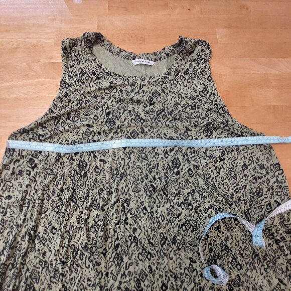 Pennington's Green and Black Patterned Sleeveless Top Scoop Plus Size Womens 1X - Picture 8 of 9